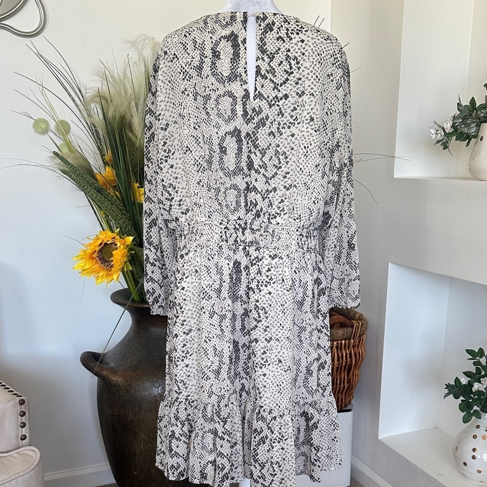 J. Crew Black and White Snake Print Midi Dress - Picture 5 of 8